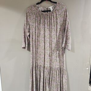H&M floral print tiered maxi dress Sz S Boho Coastal Cowgirl